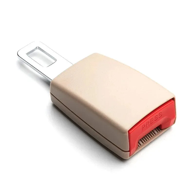12cm car seat belt extender in beige to match light-coloured car interiors