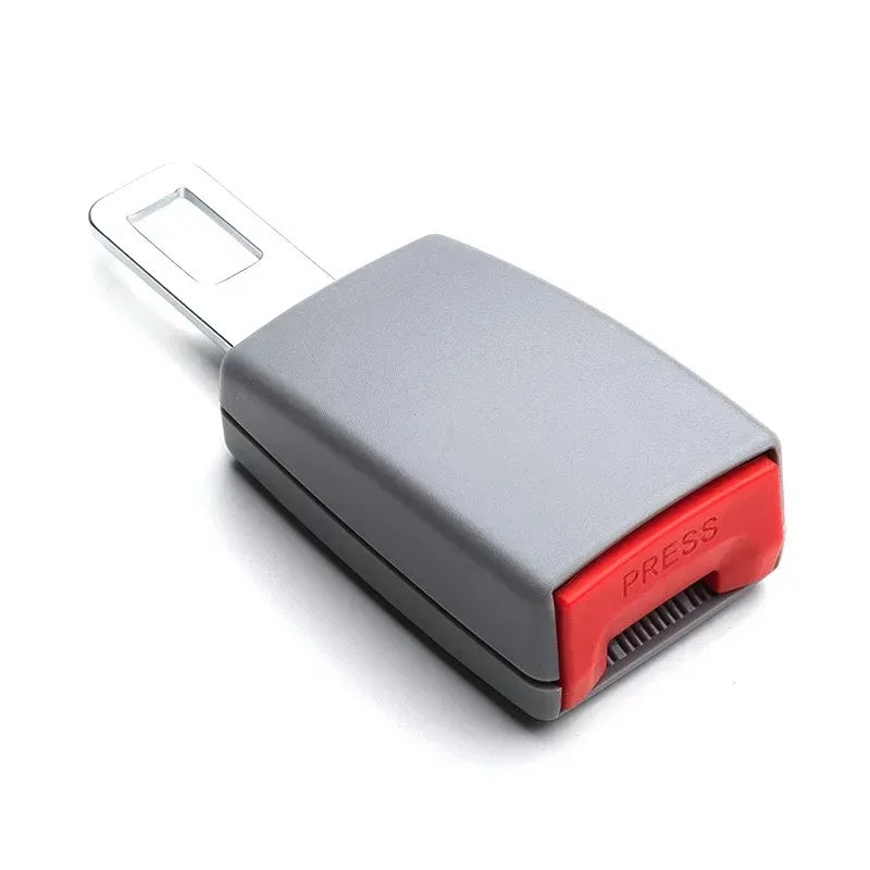 12cm car seat belt extender in grey, universal fit for cars, vans and SUVs.