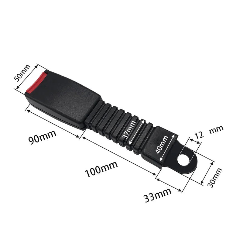 19cm flat plate loop end seat belt receiver socket with red release button for cars, vans, campervans, and 4x4s