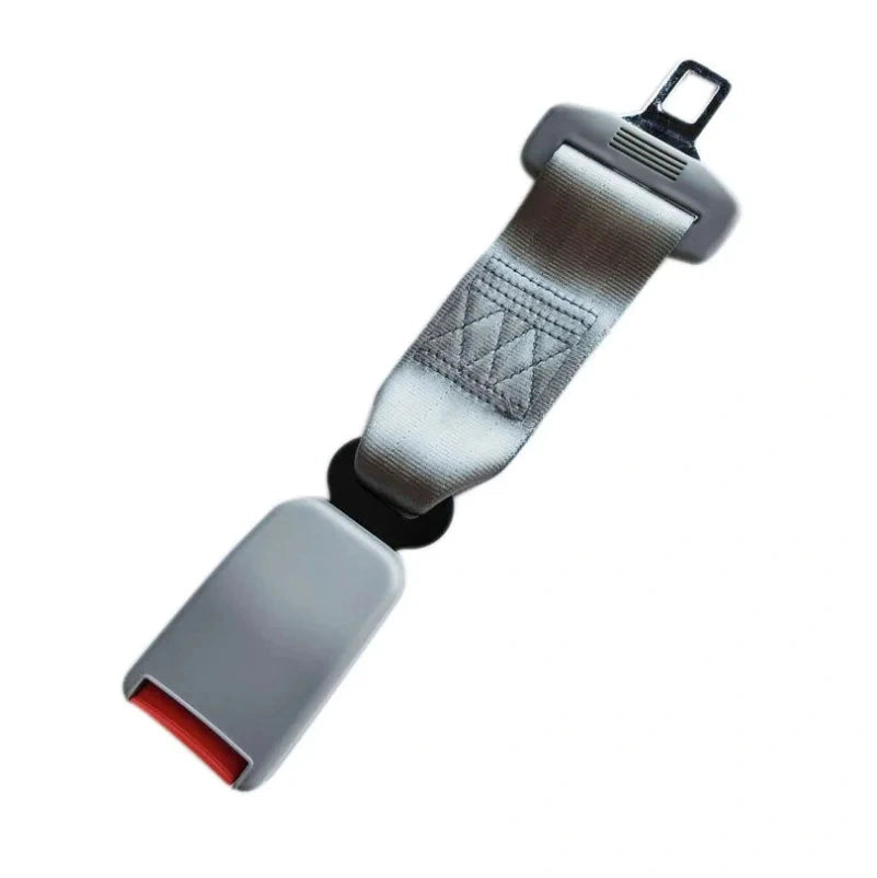 Black 32cm Pregnancy universal webbing seat belt extender with metal tongue and ECE R16 certified buckle assembly.