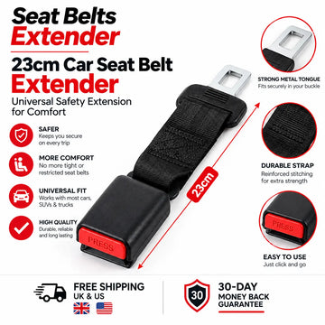 23cm Car Seat Belt Extender - Universal Safety Extension for Comfort