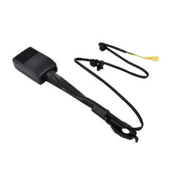 Front seat belt buckle socket base assembly with pre-attached SRS sensor wiring harness for Mercedes-Benz A, B, CLA, GLA, and GLB models.