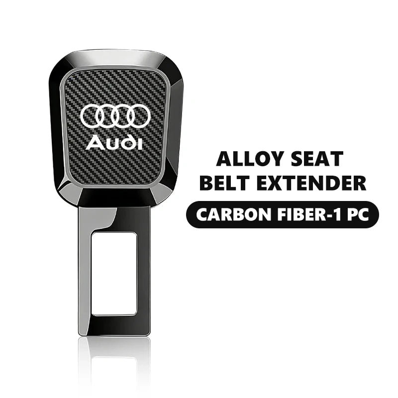 Audi carbon fiber alloy seat belt extender clip with Audi logo
