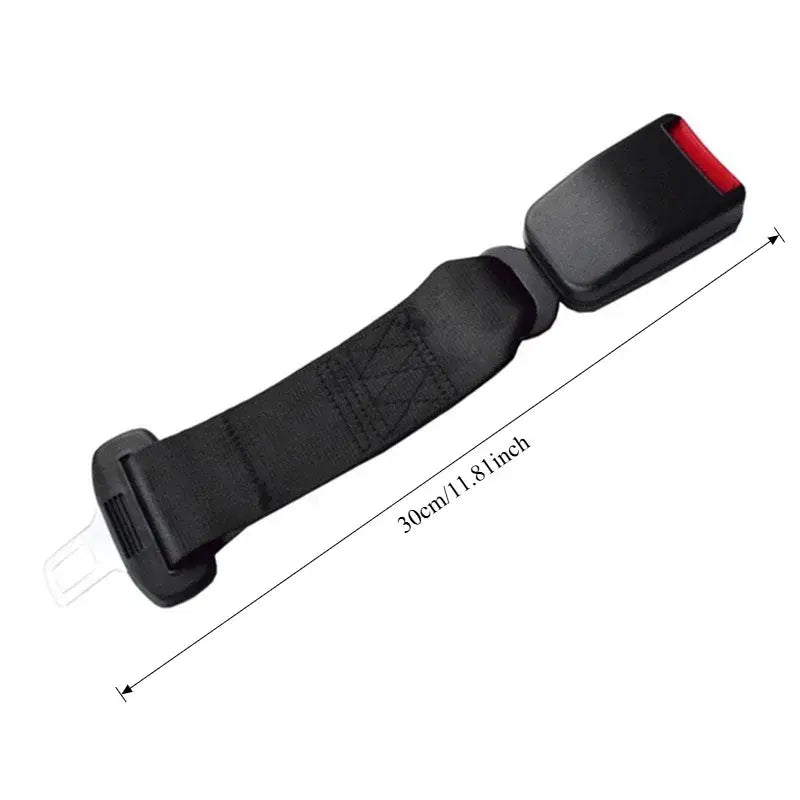 Black 30cm flexible webbing seat belt extender with dimension 30cm  length