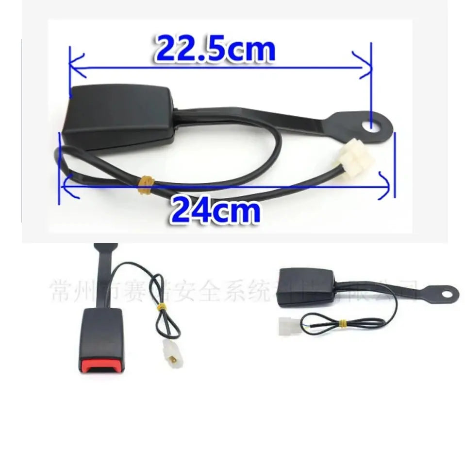 Universal Type A car seat belt buckle socket with mounting arm and 2-wire sensor harness