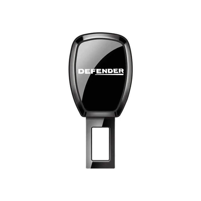 Defender branded metal seat belt clip extender