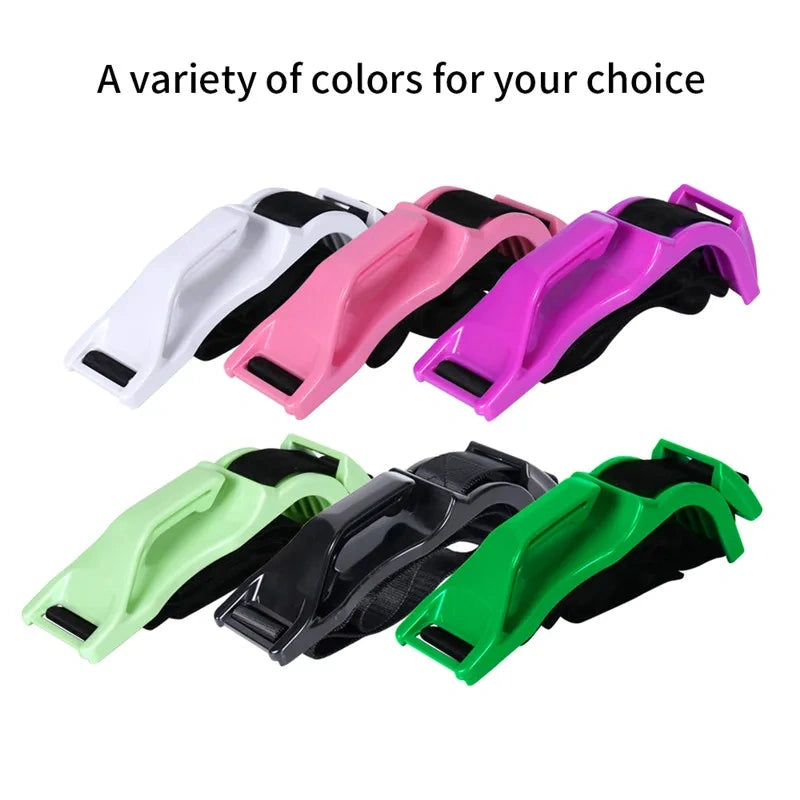 Pregnancy seat belt adjusters shown in white, pink, purple, light green, black, and dark green with text reading "A variety of colors for your choice".