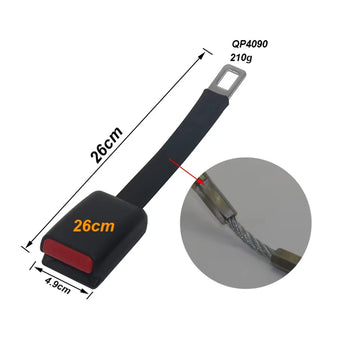 26 cm Rigid Seat Belt Extender | E4/E8 Safety Spec Metal Stem