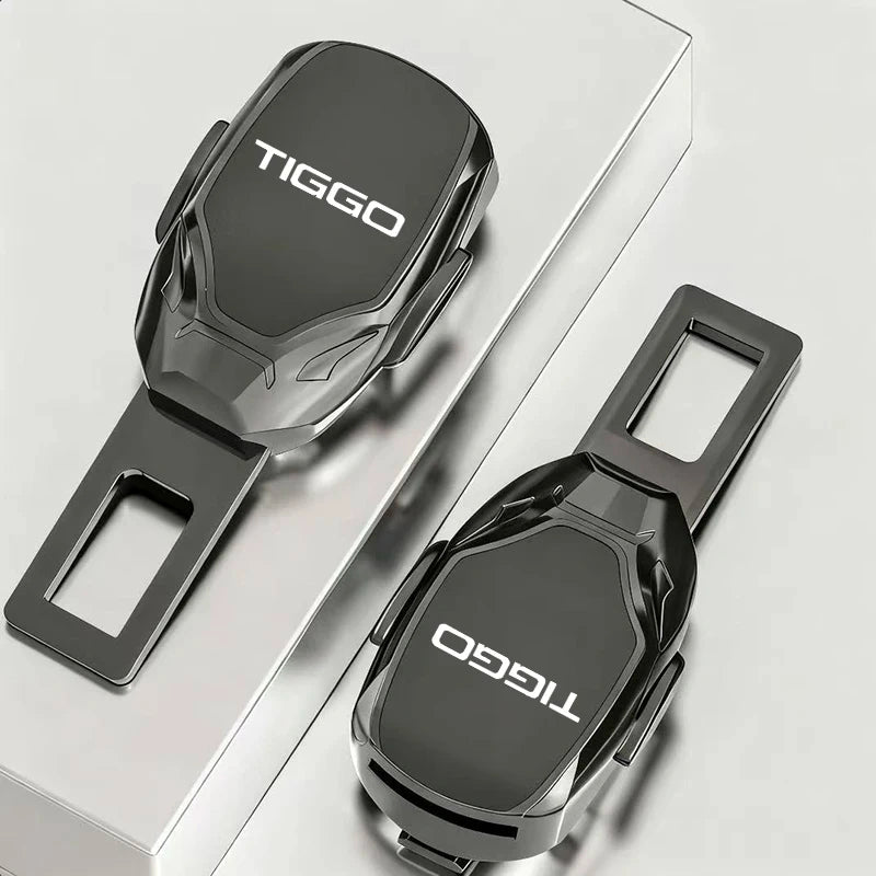 Two black TIGGO car seat belt quick-release buckles 